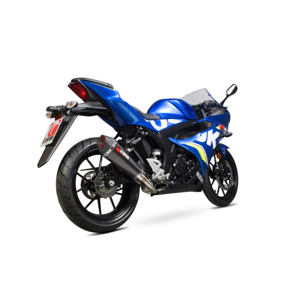 Scorpion Exhaust Suzuki GSX-R 125 / GSX-R 150 2017 - 2020 Serket Taper Full System Carbon Fibre Sleeve